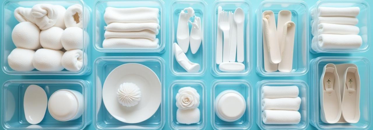 Perfectly organized clear bins with labels