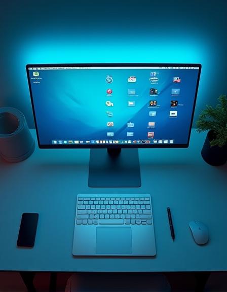 Close up of a clean digital workspace with minimal devices