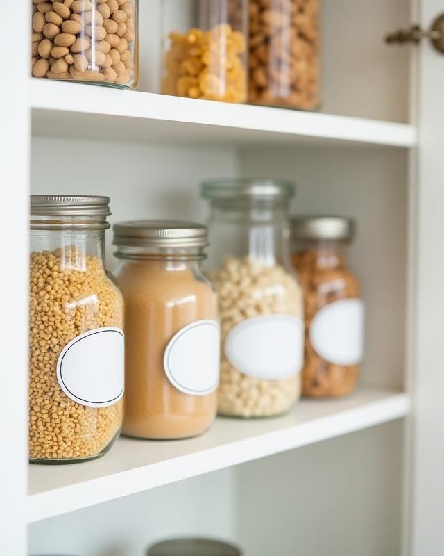 After: Organized pantry with custom labels